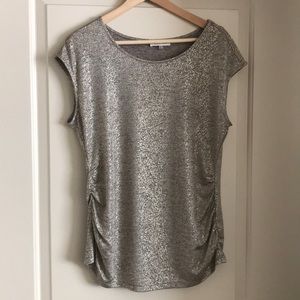 Calvin Klein Silver Metallic Short Sleeve Tee